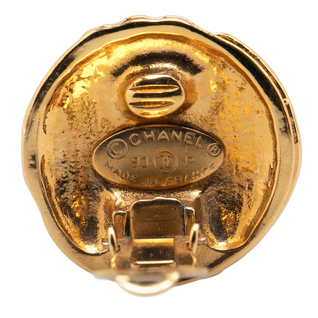 Chanel Gold Plated CC Clip On Earrings - 3