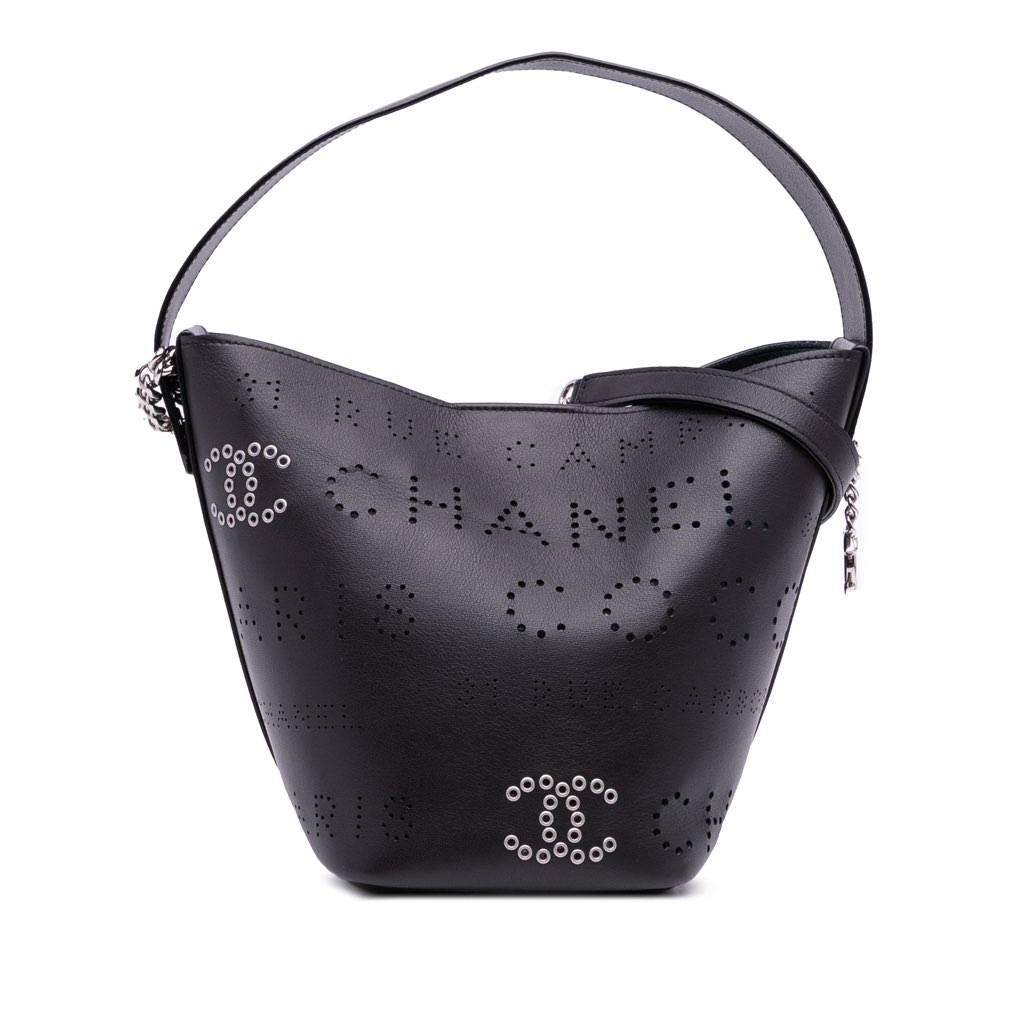 Chanel Calfskin and Tweed Small Piercing Light Bucket Bag