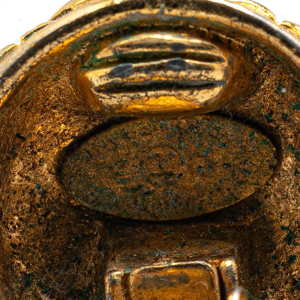 Chanel Gold Plated CC Quilted Clip On Earrings - 3