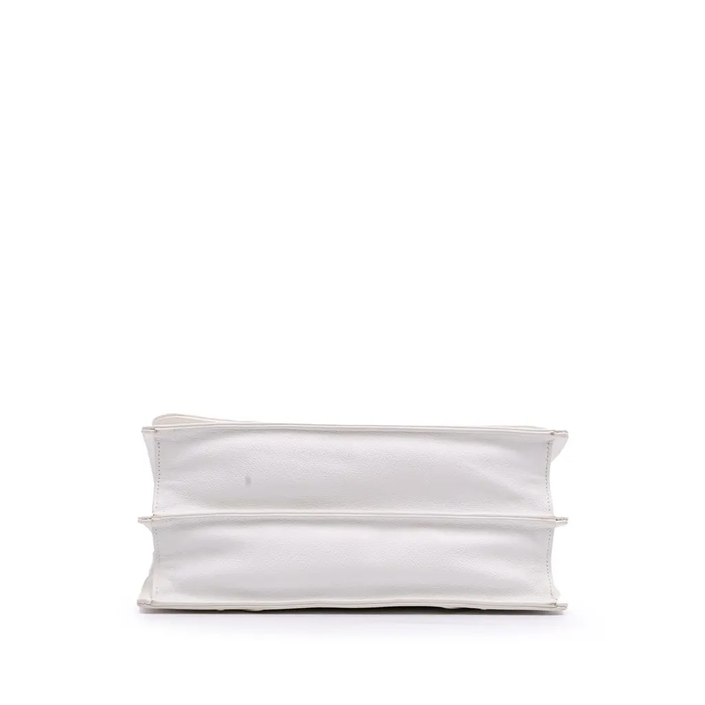 Dior Large Grained Calfskin Diorama Satchel White Leather Very good - Inside View