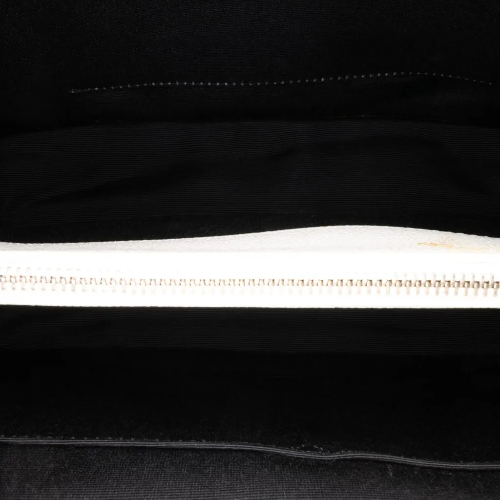 Dior Large Grained Calfskin Diorama Satchel White Leather Very good - Model View