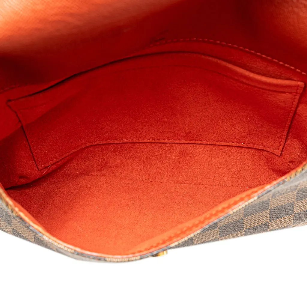 Louis Vuitton Damier Ebene Musette Tango Long Strap Brown Canvas Good - Model View