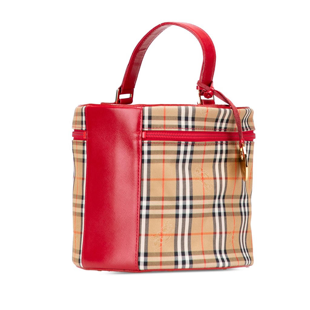 Burberry Haymarket Check Canvas Vanity Bag - Back view
