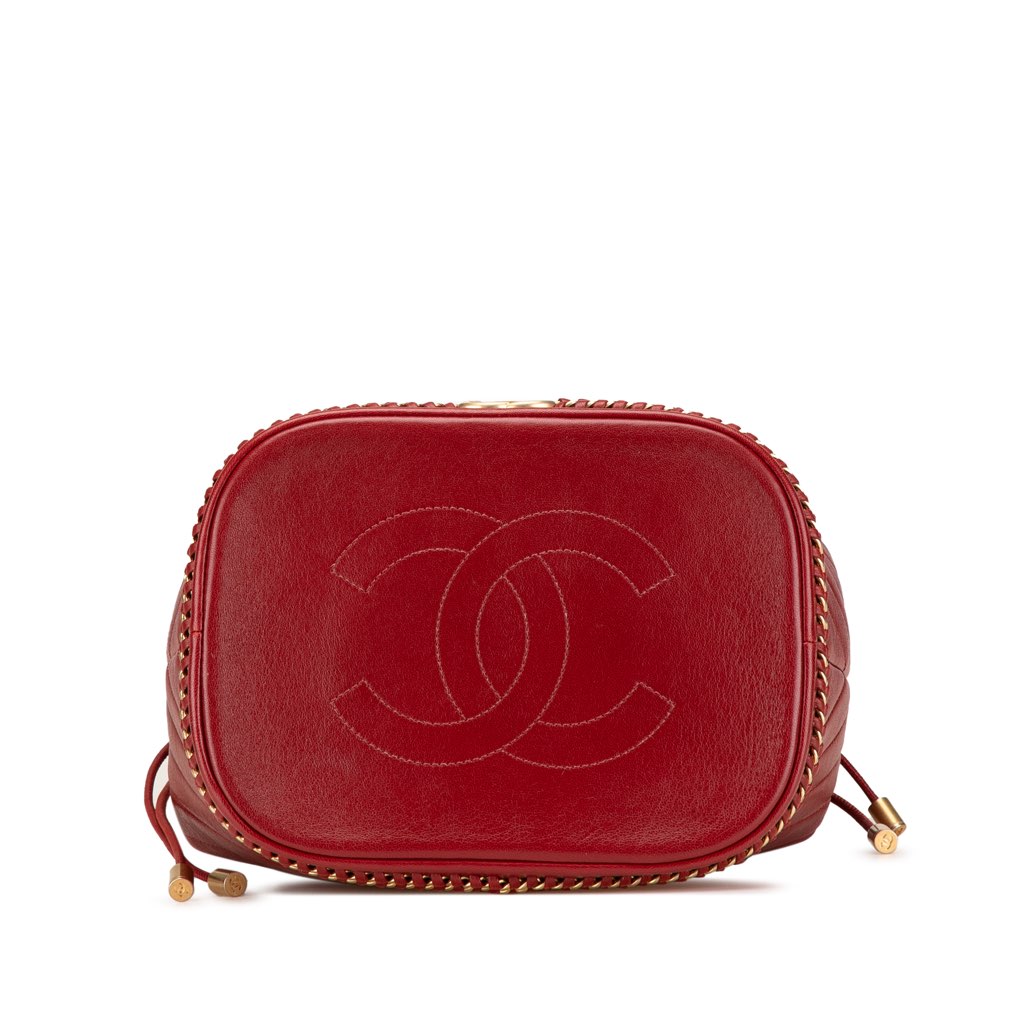 Chanel Paris Cosmopolite Medium Chevron Lambskin Bucket Bag - 3
