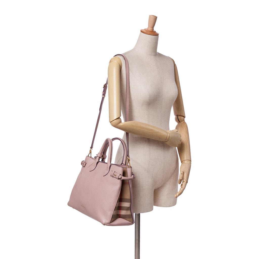 Burberry Medium Leather and House Check Banner Satchel - Image 17