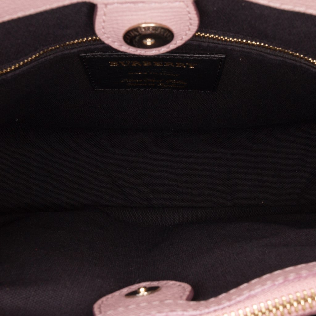 Burberry Medium Leather and House Check Banner Satchel - Side view