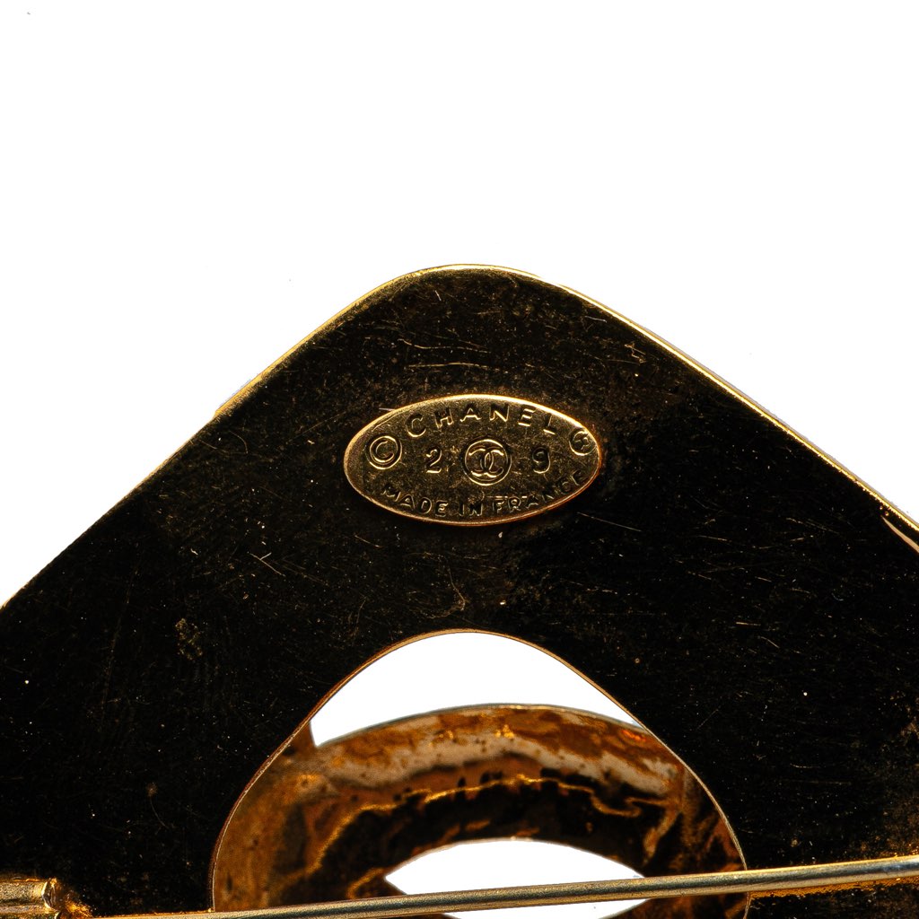 Chanel Gold Plated CC Rhombus Brooch - 4