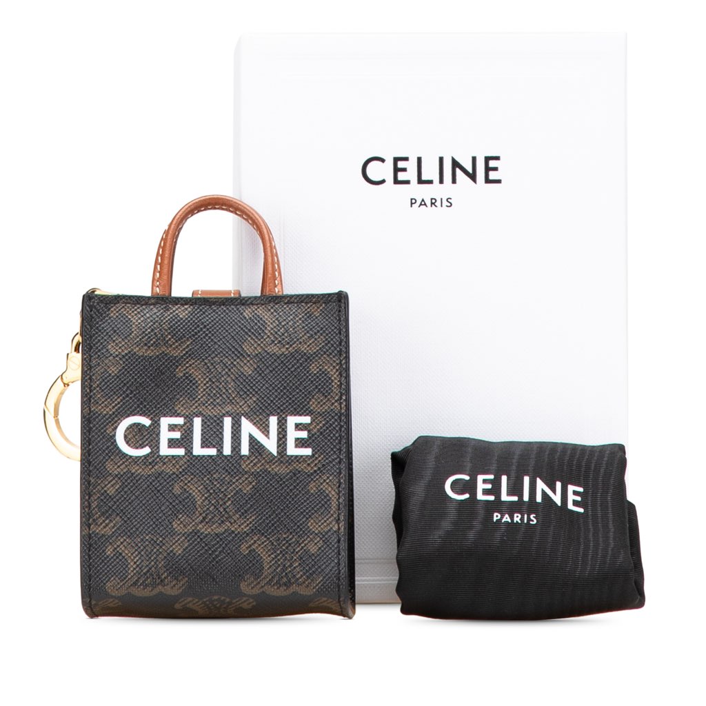 Celine Micro Triomphe Coated Canvas Vertical Cabas Bag Charm - Image 14