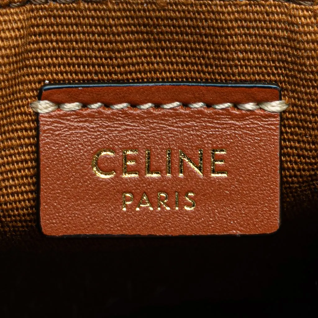 Celine Micro Triomphe Coated Canvas Vertical Cabas Bag Charm Brown Canvas Very good - Box View