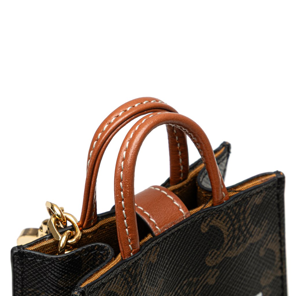 Celine Micro Triomphe Coated Canvas Vertical Cabas Bag Charm - Image 12