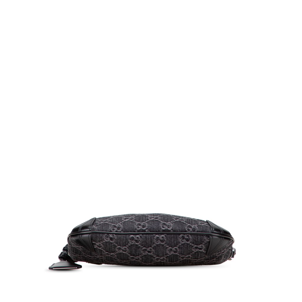 Gucci Small GG Denim Horsebit Slim Hobo - 3