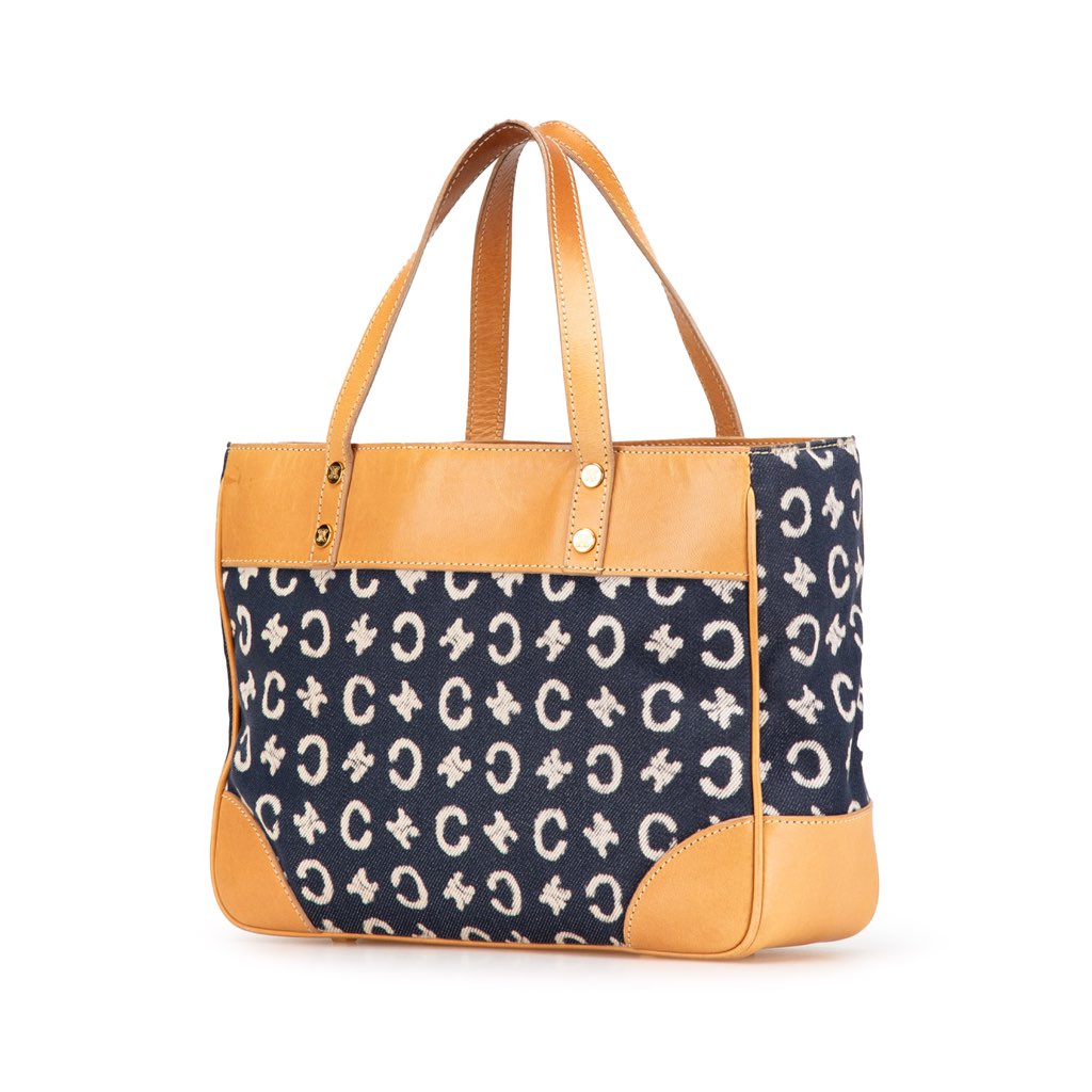 Celine C Macadam Denim Handbag - Back view