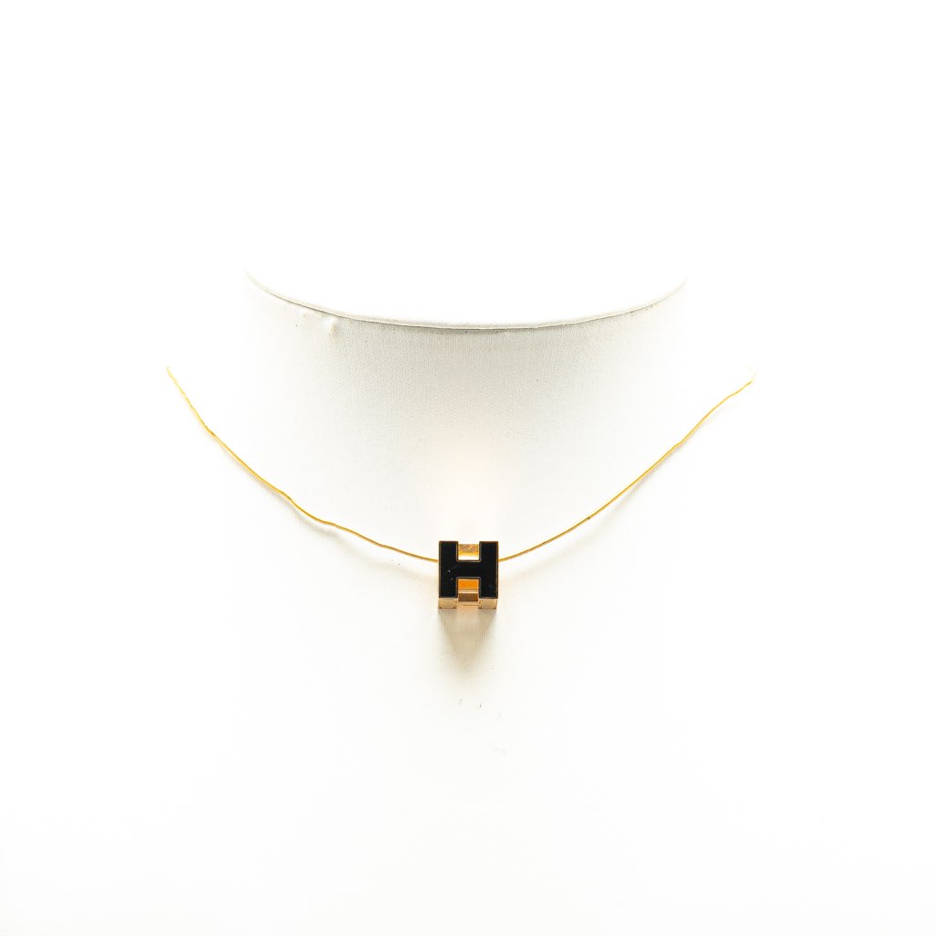 Hermès Gold Plated Cage dH Cube Necklace - 4