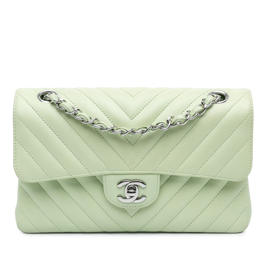 Chanel Small Classic Chevron Lambskin Double Flap