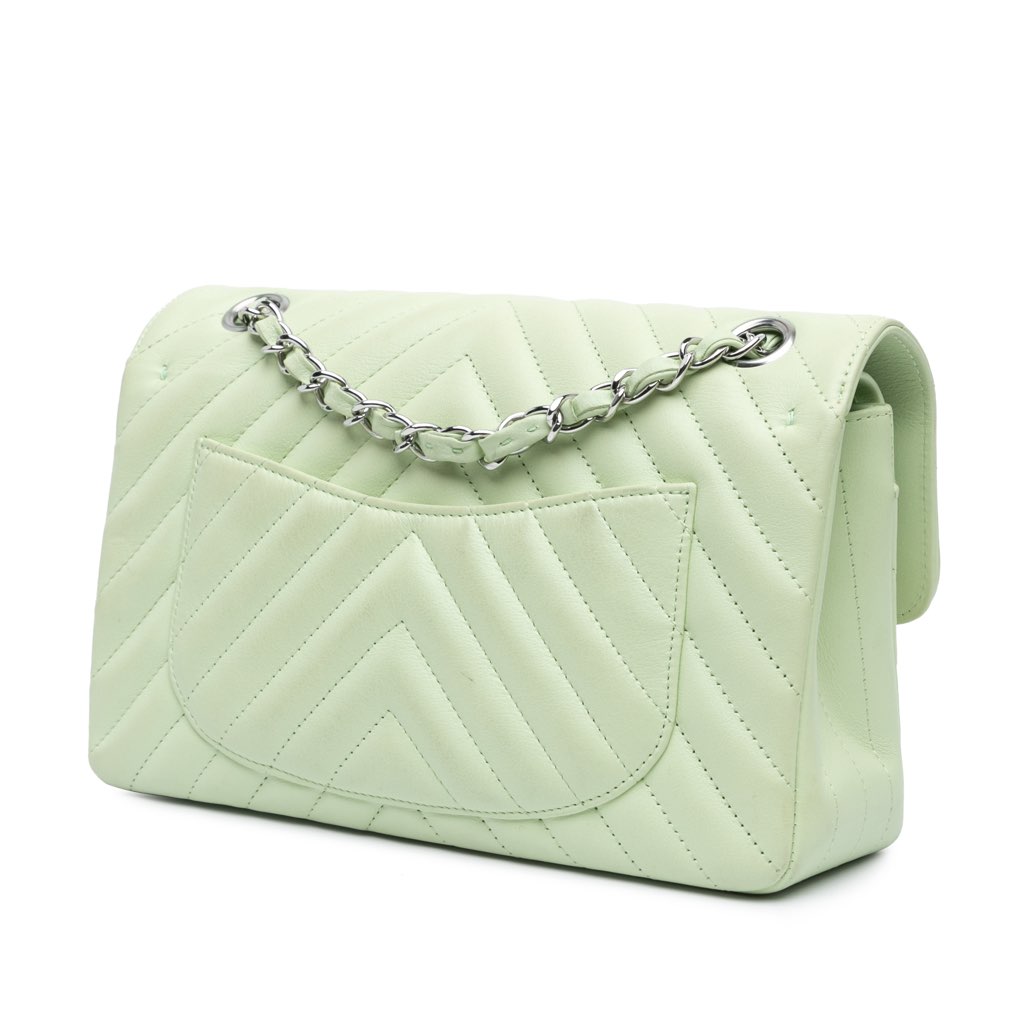 Chanel Small Classic Chevron Lambskin Double Flap - Back view