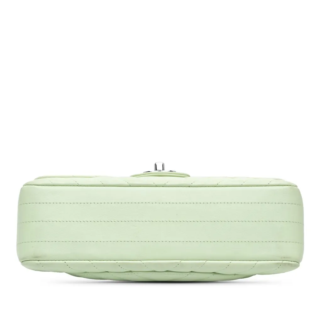 Chanel Small Classic Chevron Lambskin Double Flap Green Leather Very good - Inside View