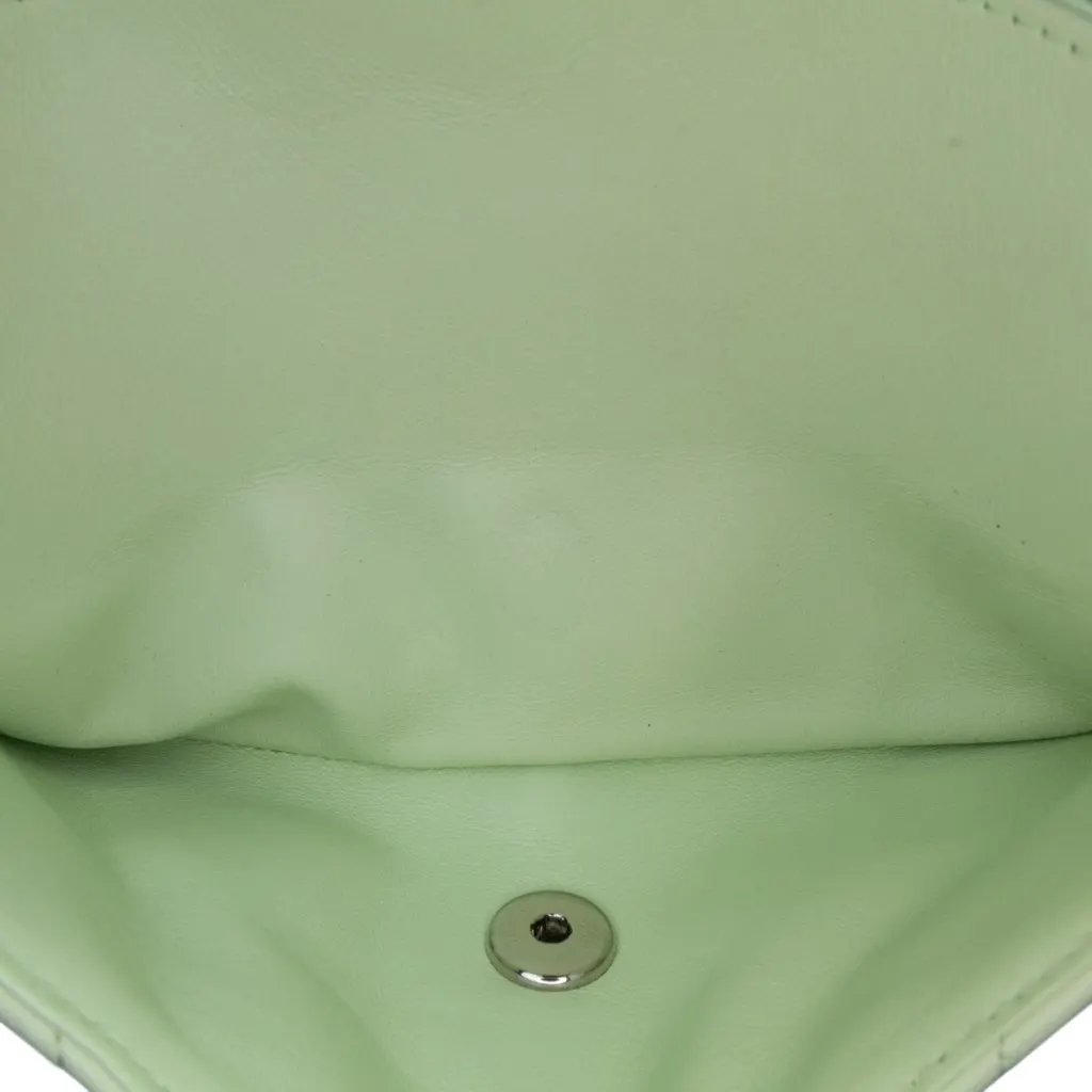 Chanel Small Classic Chevron Lambskin Double Flap Green Leather Very good - Box View