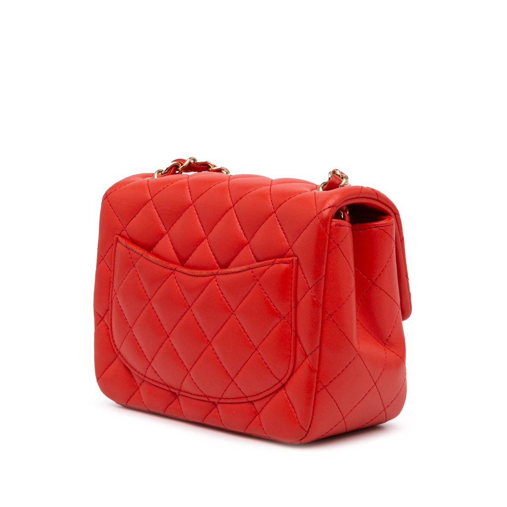 Chanel Mini Square Classic Lambskin Single Flap - Back view