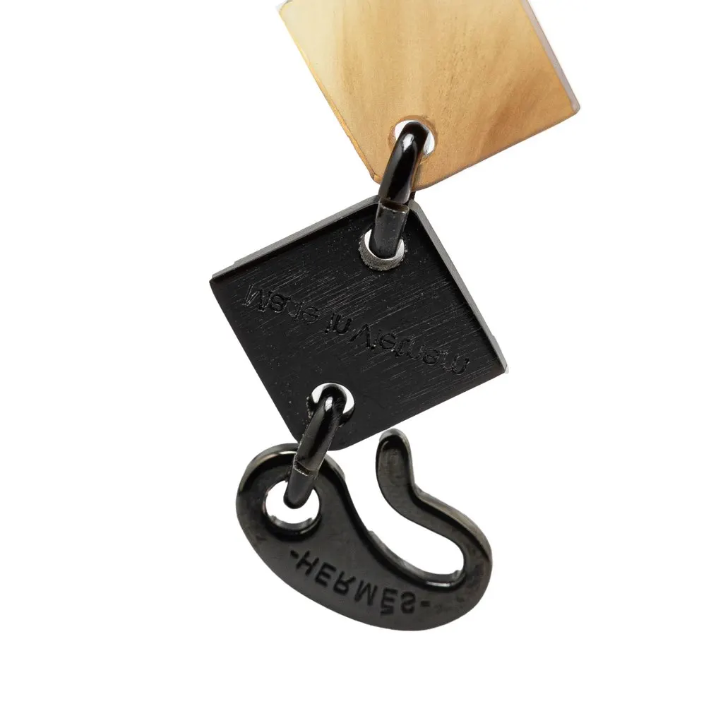 Hermès Buffalo Horn and Lacquer Lena Necklace Brown Good - Model View