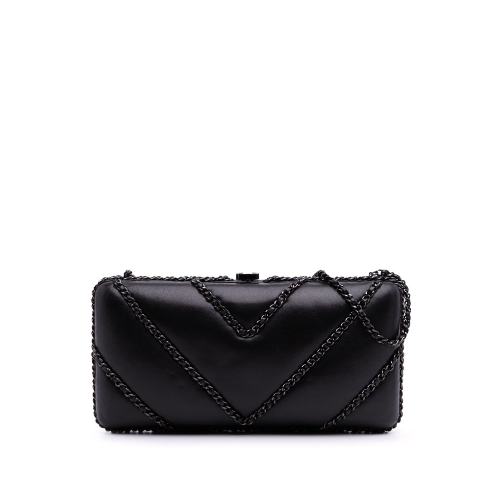 Chanel Chevron Lambskin Chain Around Clutch on Chain