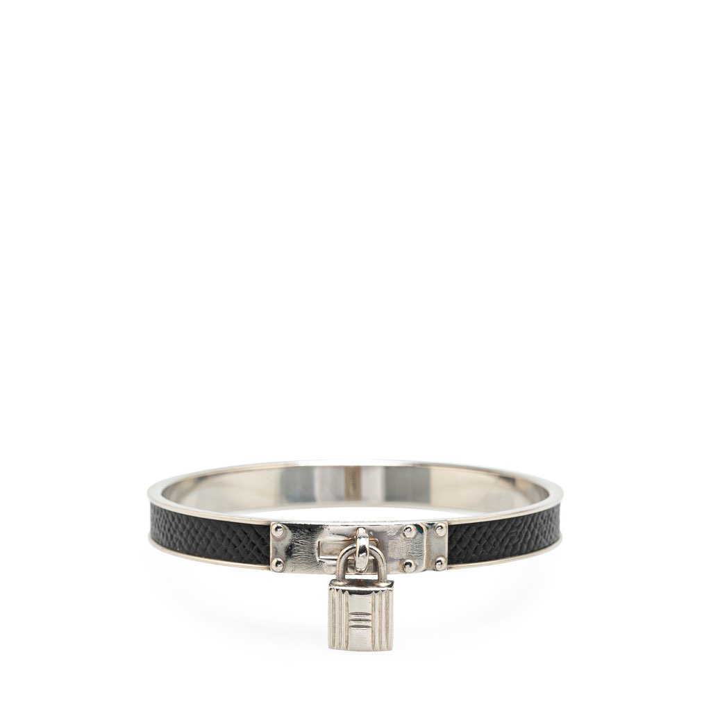 Hermès Leather Kelly Cadena Lock Bangle Bracelet