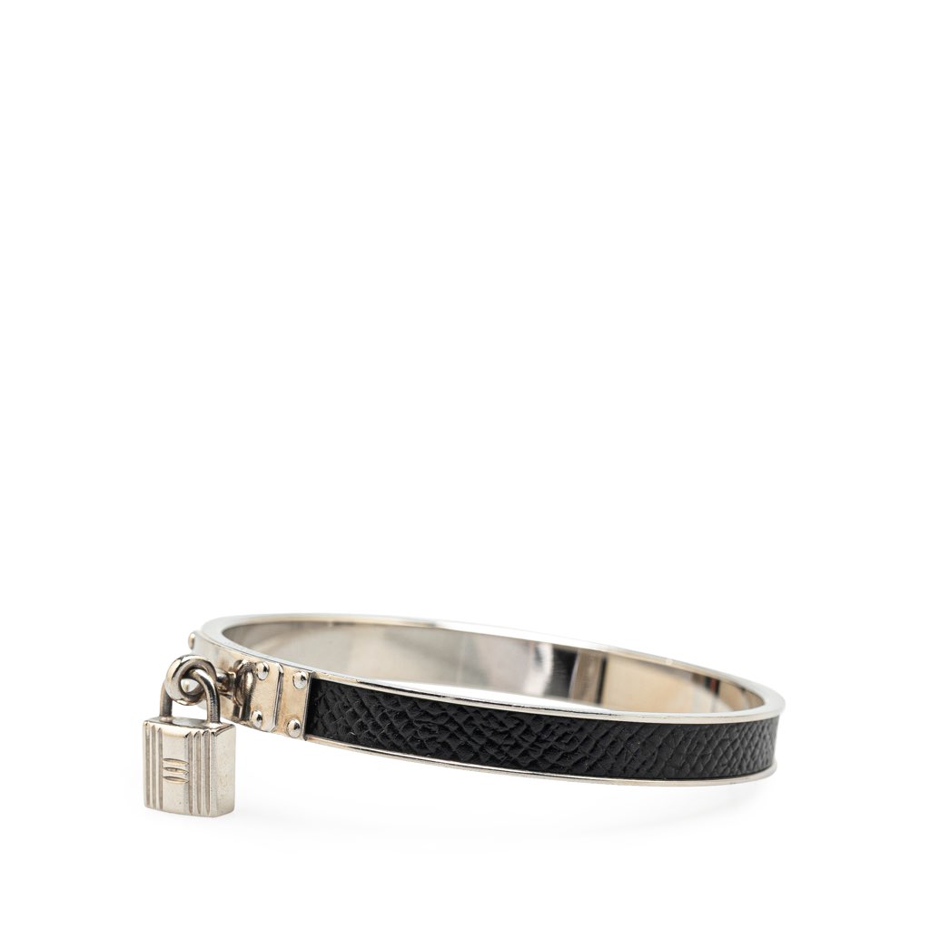 Hermès Leather Kelly Cadena Lock Bangle Bracelet - 2
