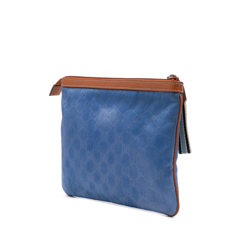Gucci GG Nylon Top Zip Clutch - 2