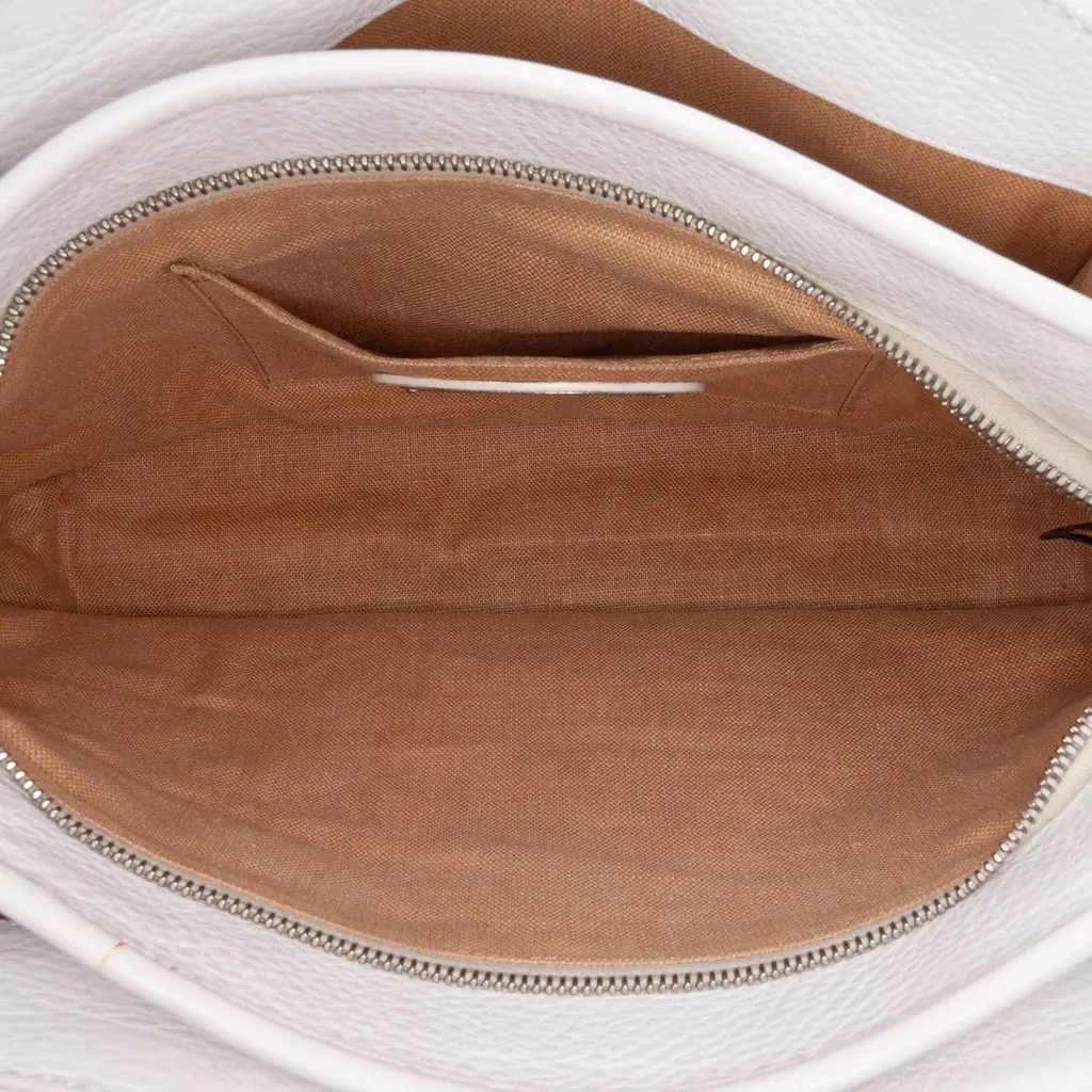 Fendi Leather Selleria Messalina Tote White Leather Good - Model View