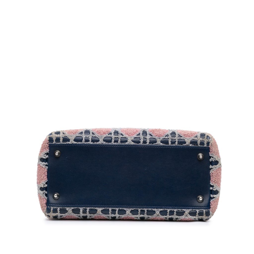 Dior Medium Lambskin And Tweed Cannage Lady Dior - 3