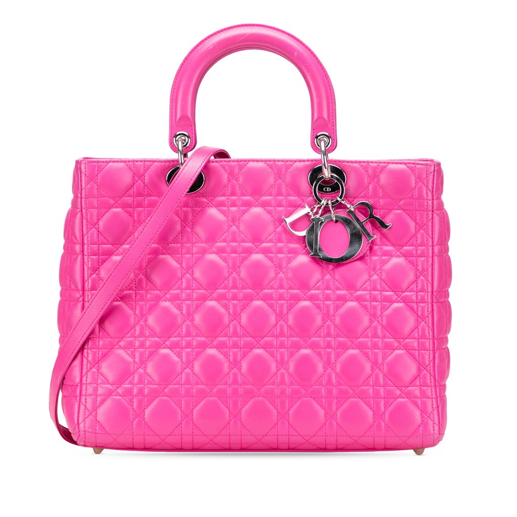 Dior Large Lambskin Cannage Lady Dior