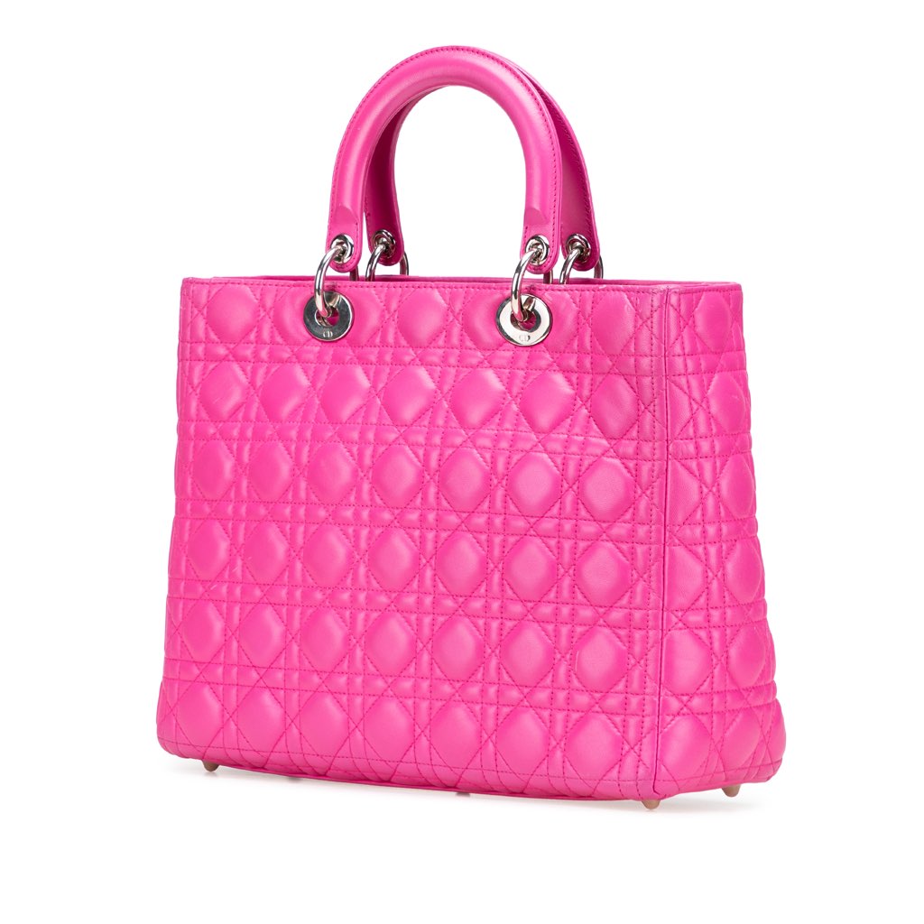 Dior Large Lambskin Cannage Lady Dior - Back view