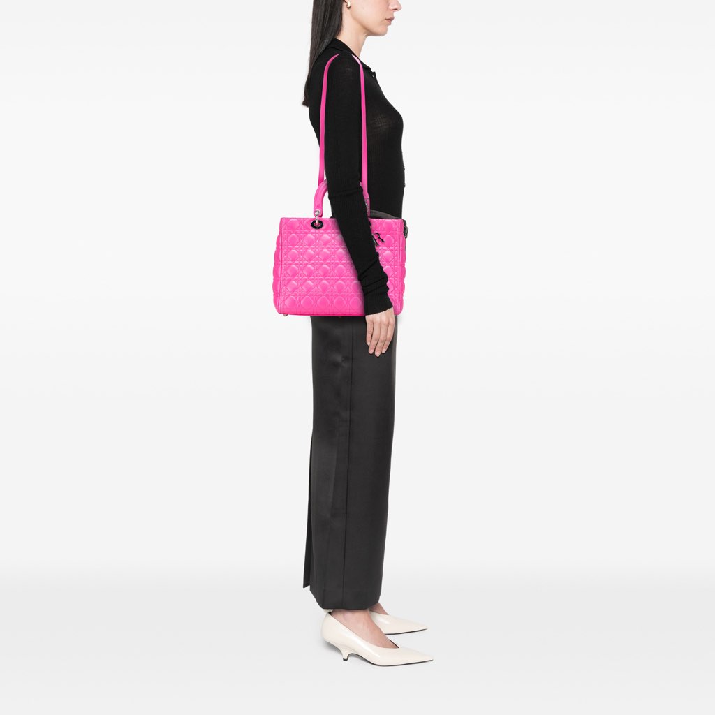 Dior Large Lambskin Cannage Lady Dior - Image 13