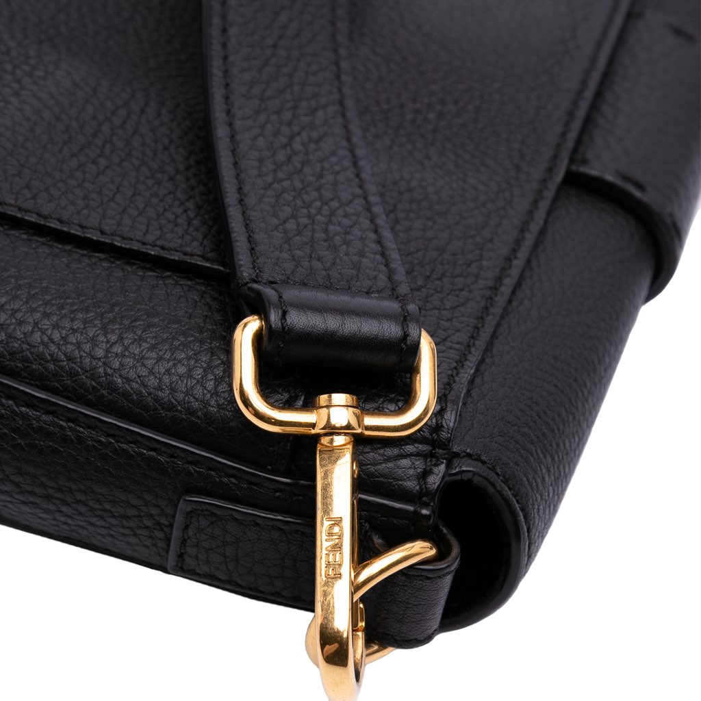 Fendi Leather Selleria Convertible Baguette Satchel - Image 13