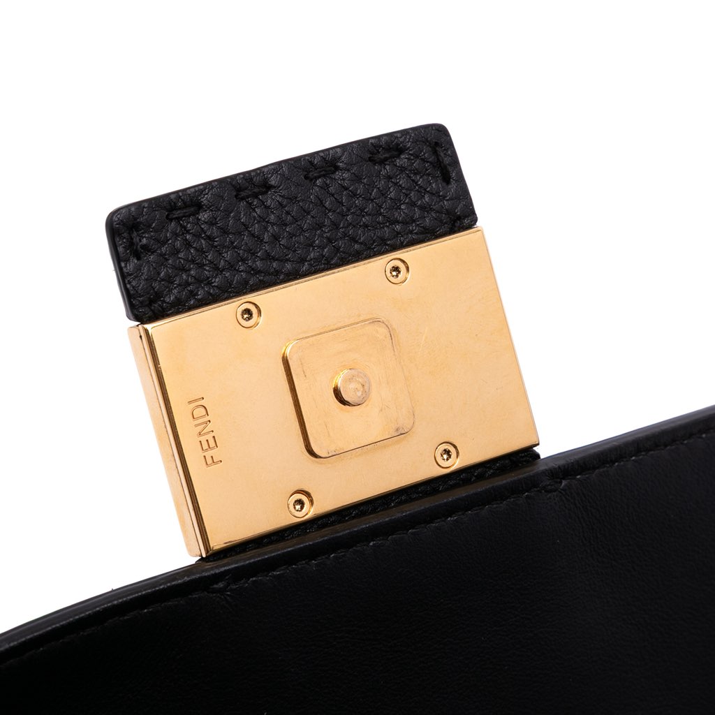 Fendi Leather Selleria Convertible Baguette Satchel - Image 11