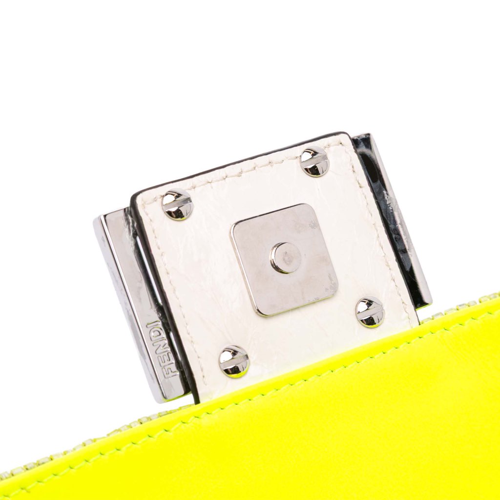 Fendi Mini Transparent Paillettes Elaphe Baguette Satchel - Image 10