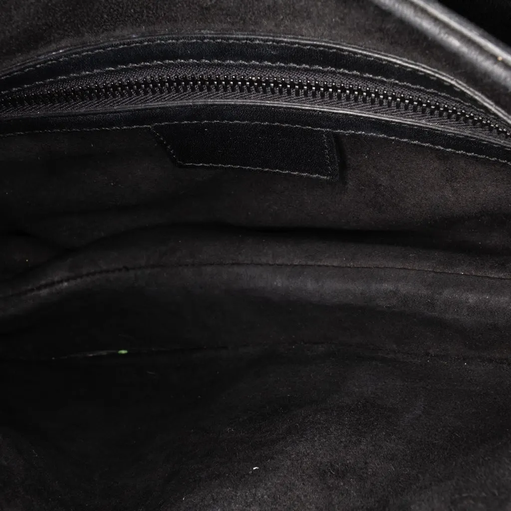 Dior Oblique Embossed Calfskin Saddle Bag Black Leather Good - Model View