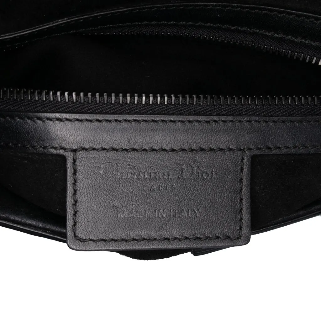 Dior Oblique Embossed Calfskin Saddle Bag Black Leather Good - Box View