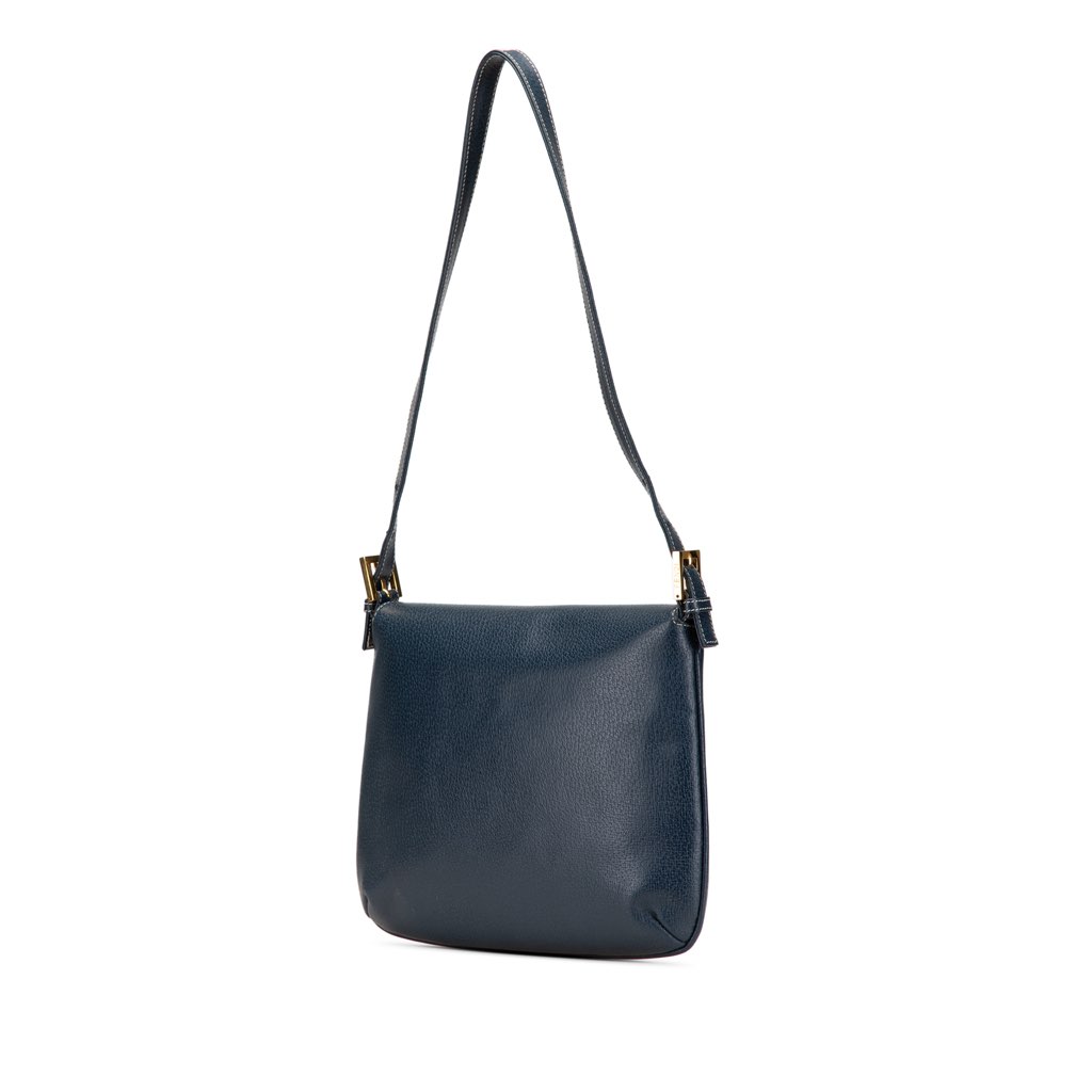 Fendi Calfskin FF Marble Flap Shoulder Bag - Back view