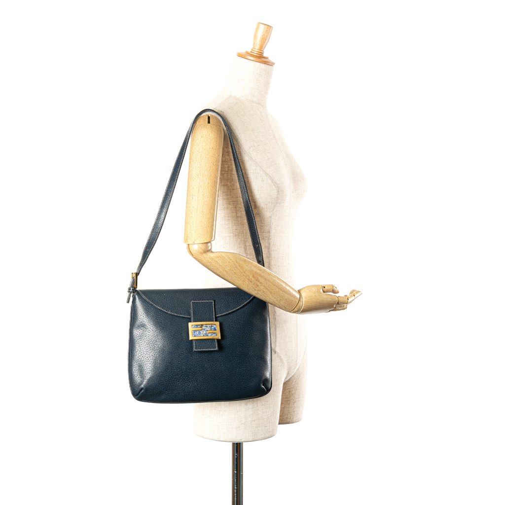 Fendi Calfskin FF Marble Flap Shoulder Bag - Image 15
