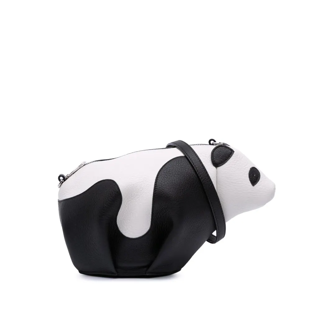 Loewe Leather Panda Bear Crossbody Black Leather Good - Front View