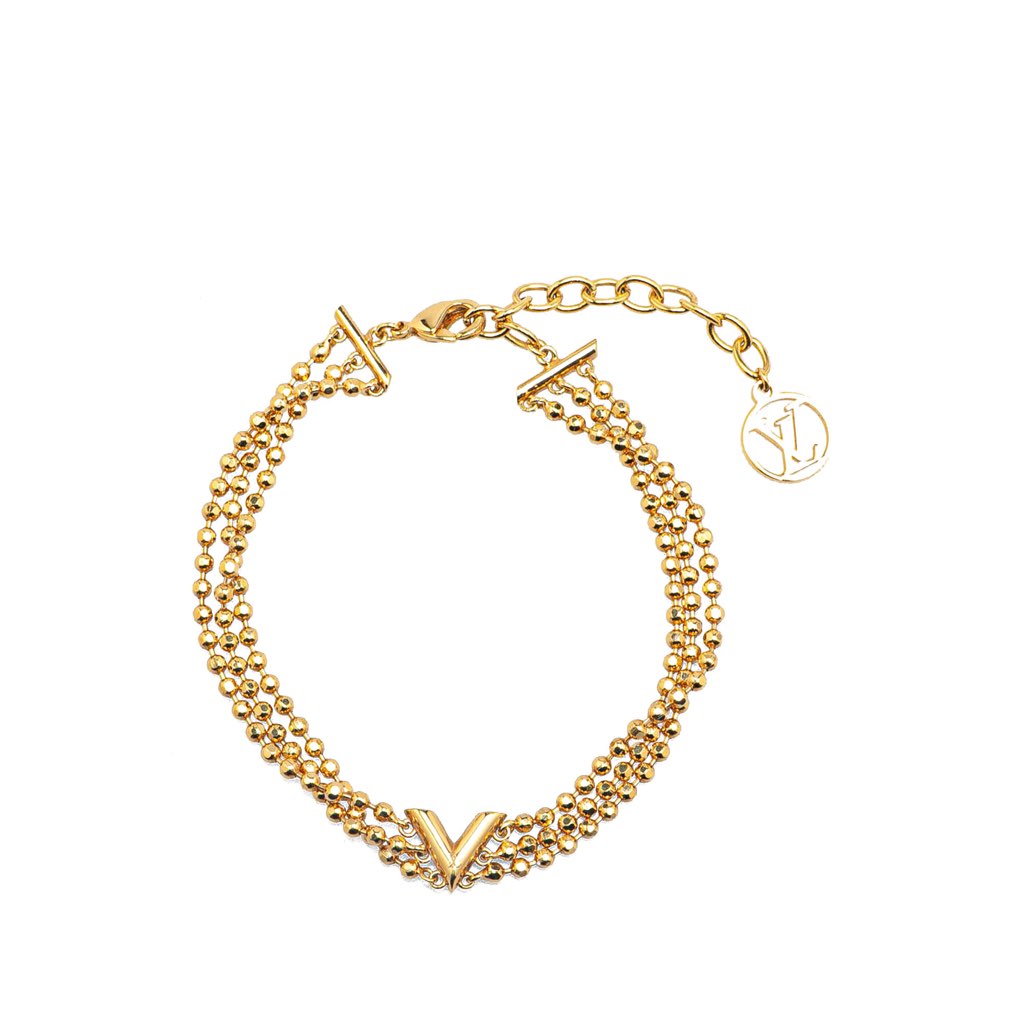 Louis Vuitton Gold Plated Brasserie Essential V Bracelet