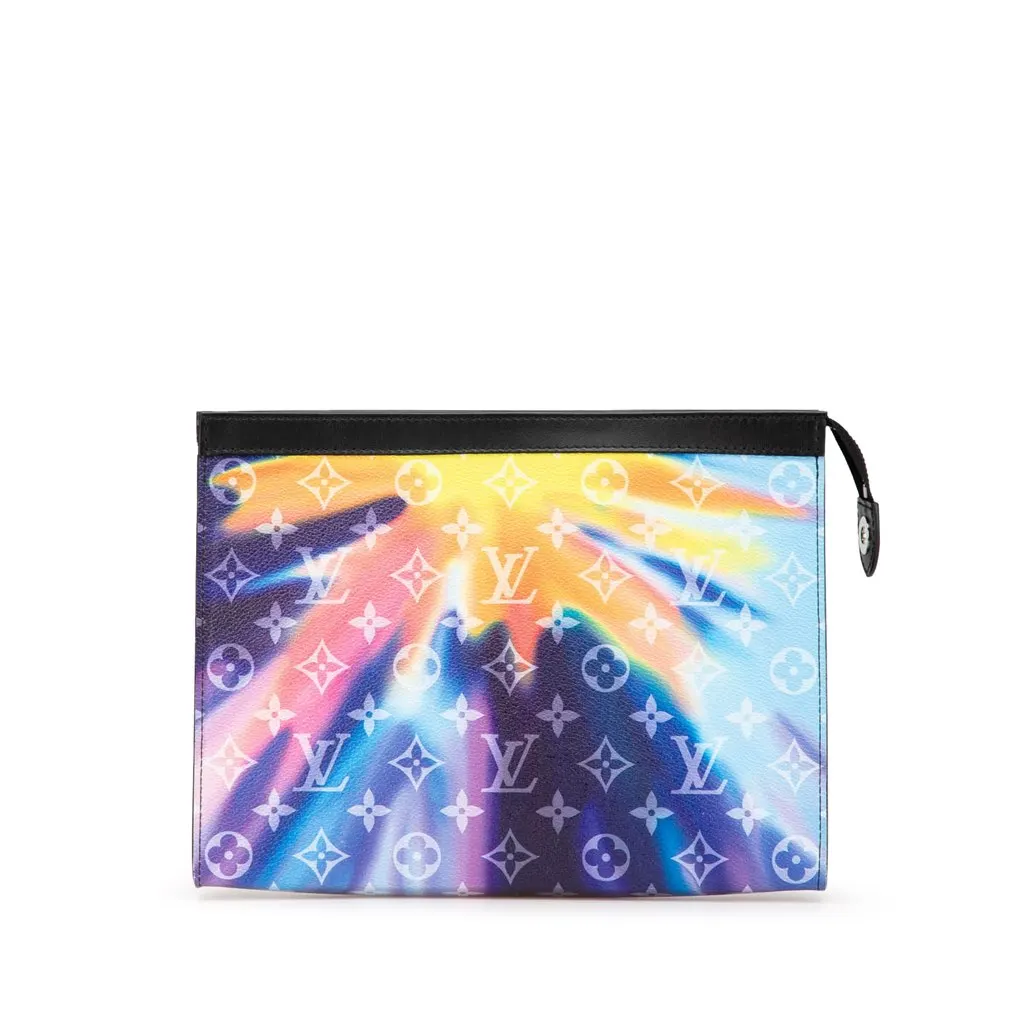 Louis Vuitton Monogram Sunset Pochette Voyage MM Purple Canvas Good - Front View