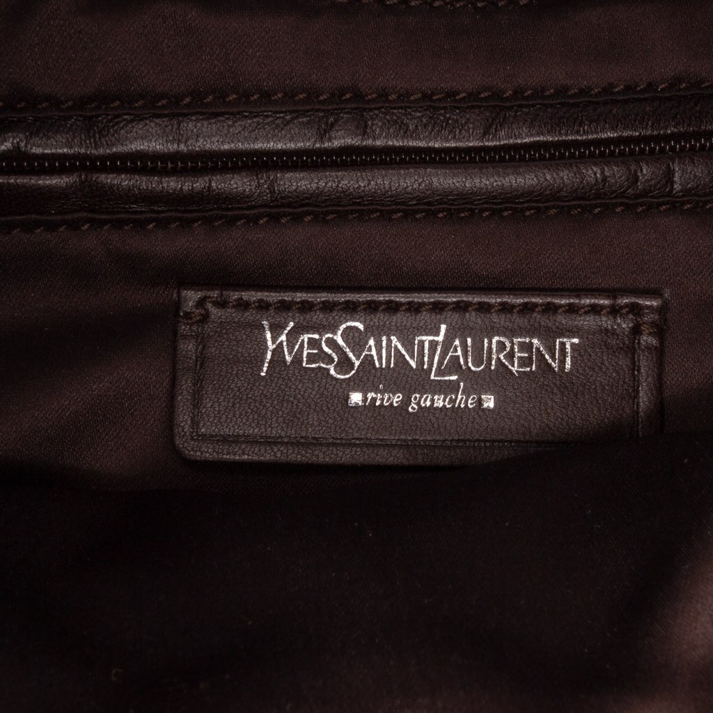 Yves Saint Laurent Canvas and Velvet Rive Gauche Pleated Hobo - 5