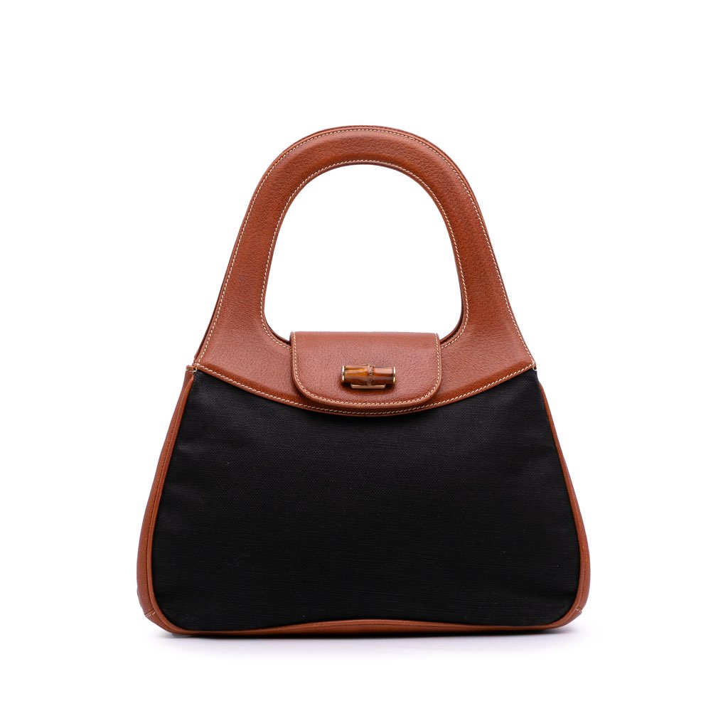 Gucci Canvas Bamboo Handbag