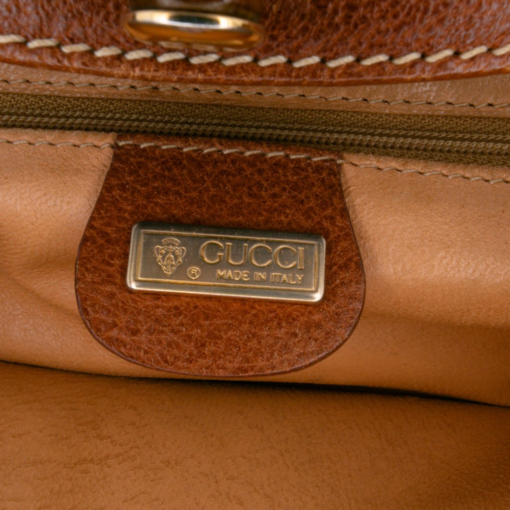 Gucci Canvas Bamboo Handbag - Side view