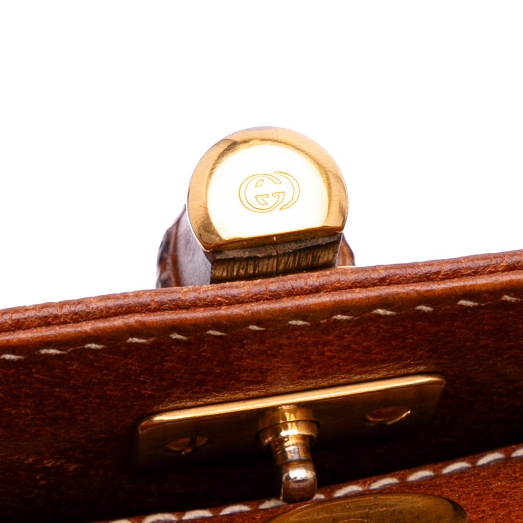 Gucci Canvas Bamboo Handbag - Image 11