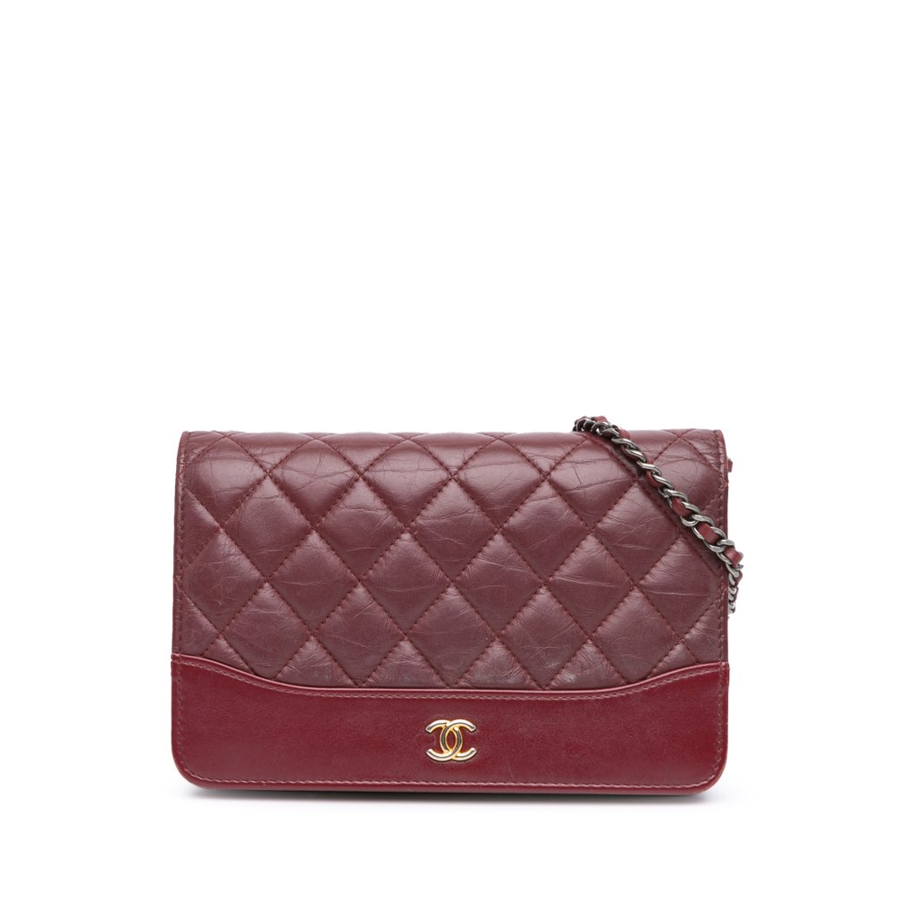 Chanel Quilted Aged Calfskin Gabrielle Wallet on Chain