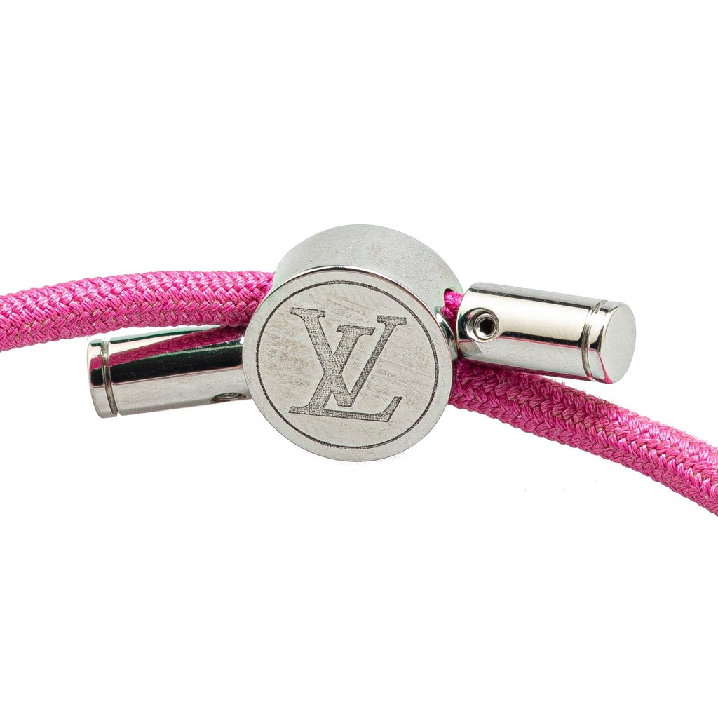 Louis Vuitton Stainless Steel and Nylon LV Space Bracelet - 5