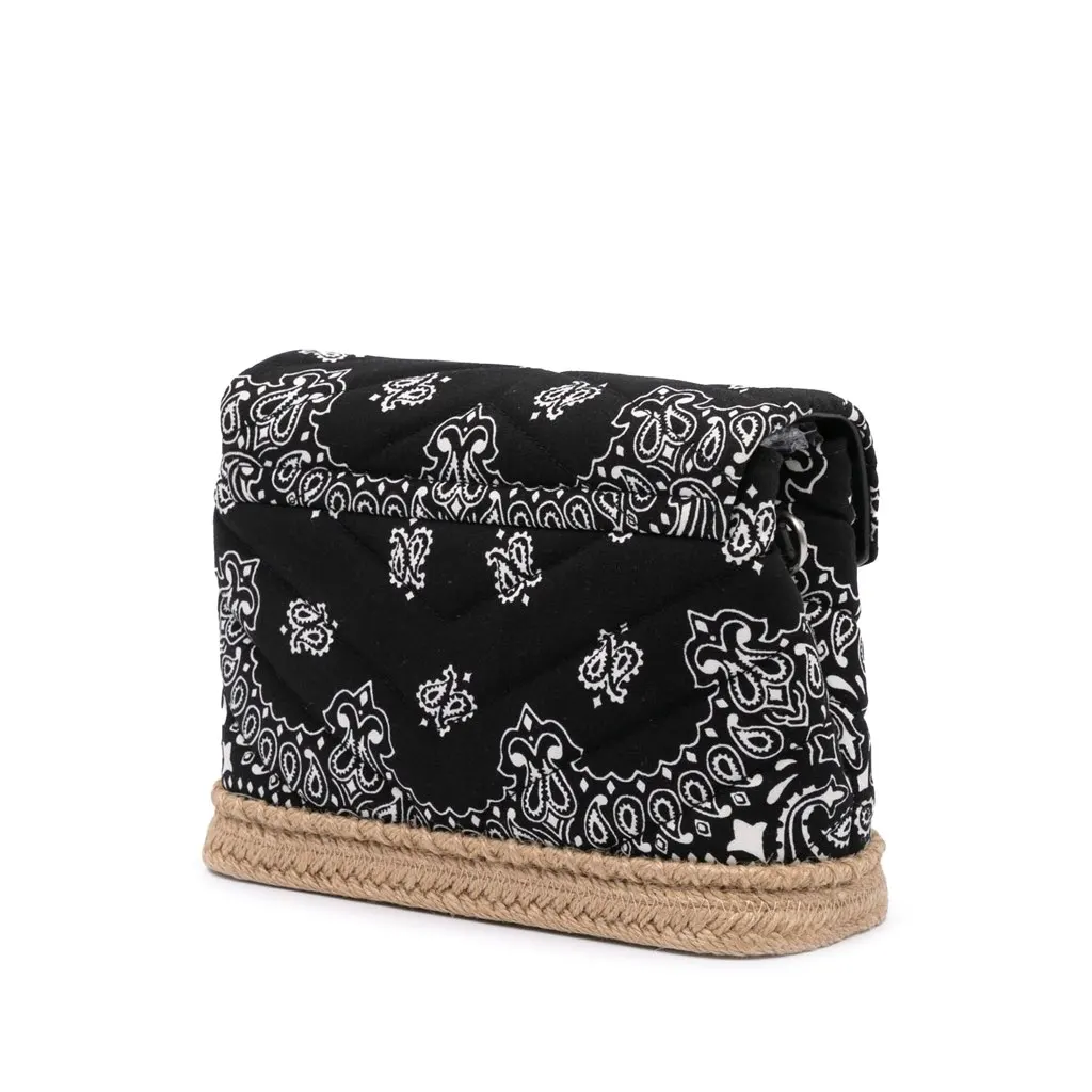 Saint Laurent Toy Cotton Bandana Print Loulou Crossbody Black Cotton Good - Back View