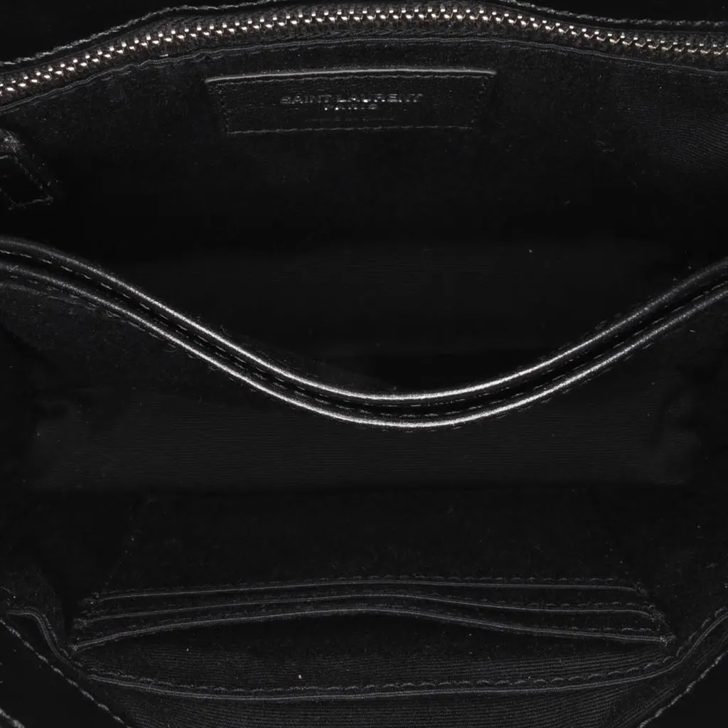 Saint Laurent Toy Cotton Bandana Print Loulou Crossbody Black Cotton Good - Model View
